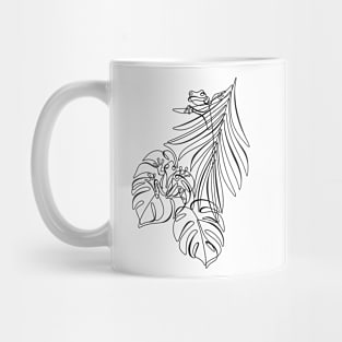 Minimalistic Continuous Line Tropical Frogs Mug